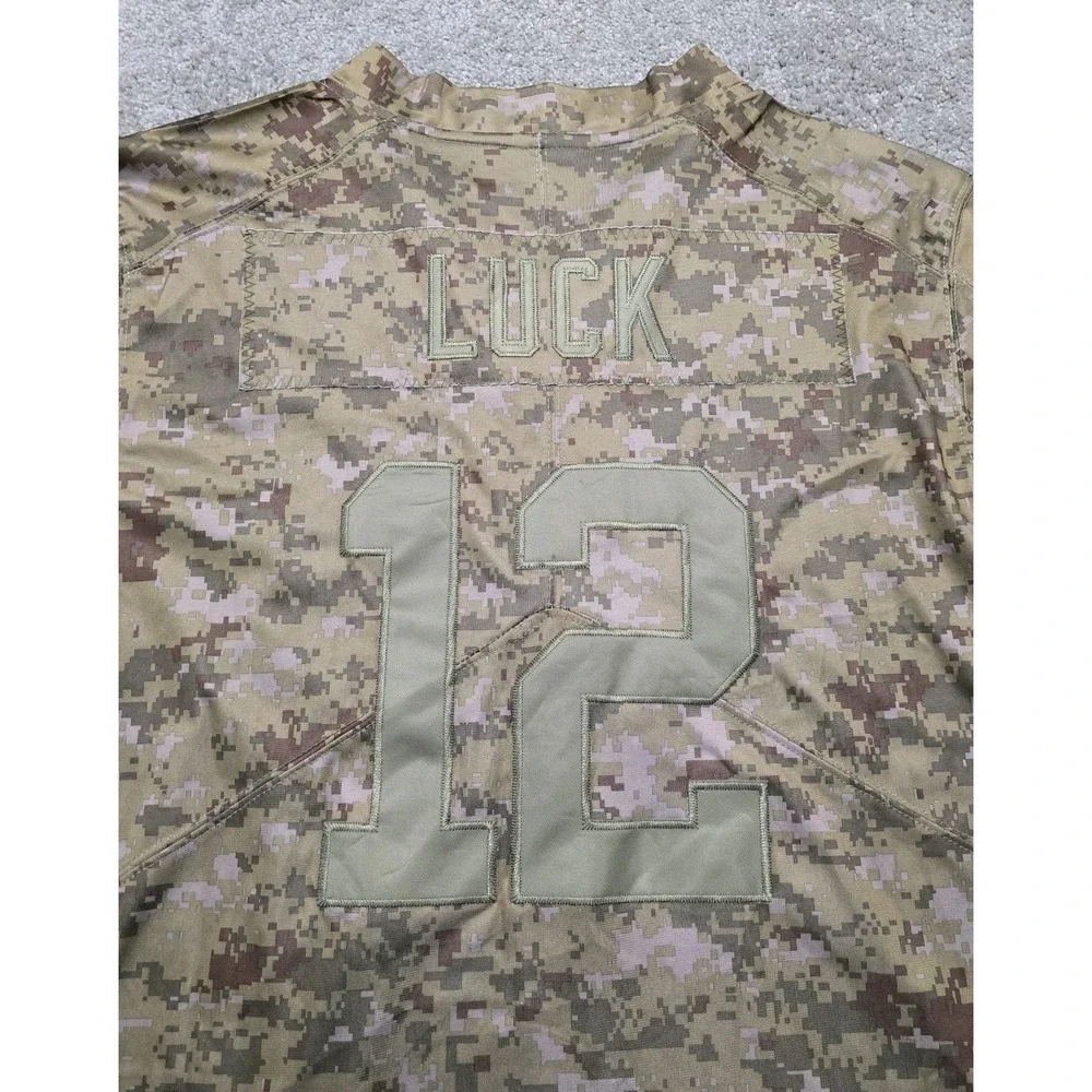 Rare Andrew Luck Nike On Field Salute To Service Colts Jersey Digital Camo Large